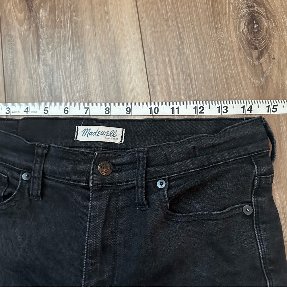 Madewell 10” High Riser Skinny Jeans Black Size 30 High Rise Stretch Denim - Picture 7 of 10